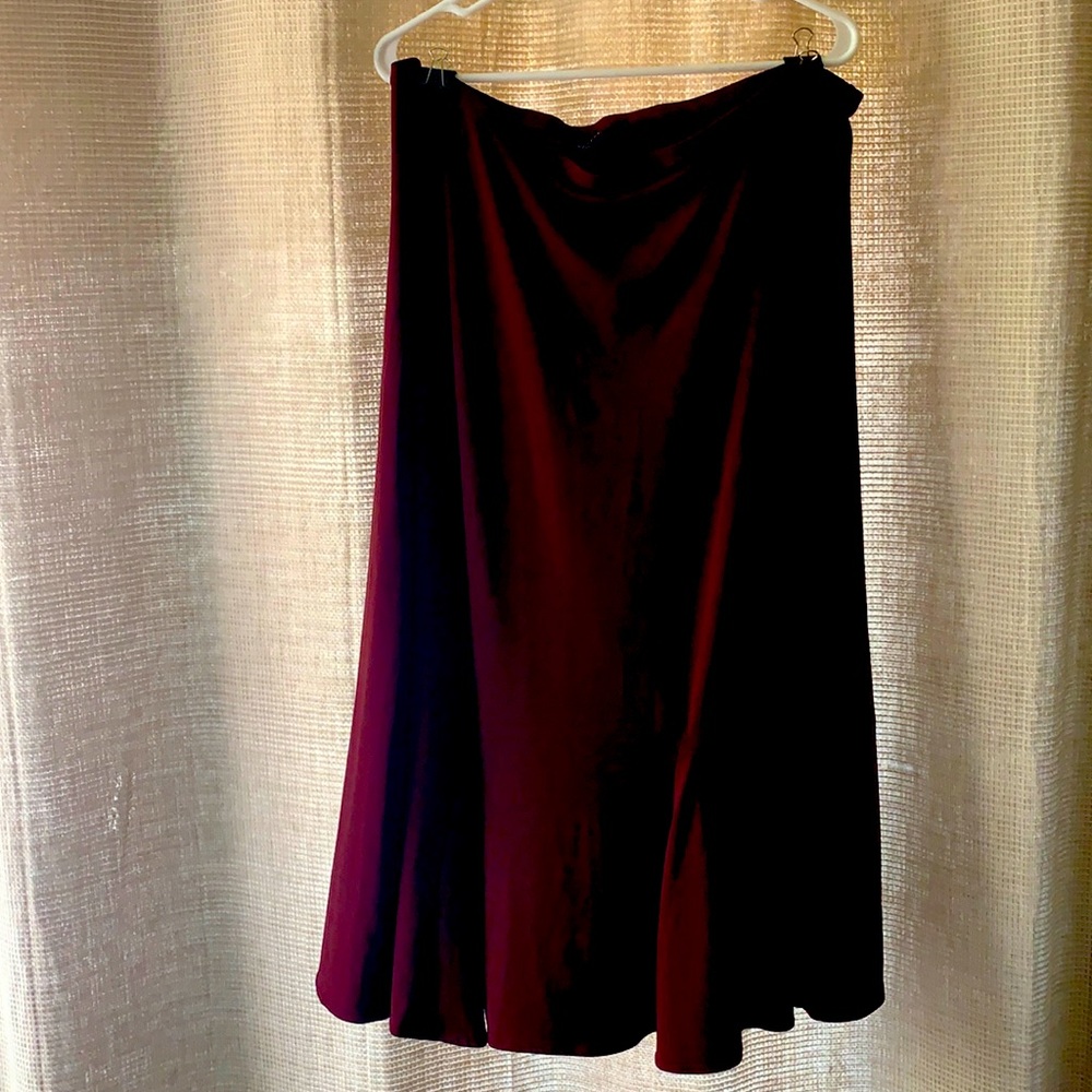 Apostrophe Cranberry calf length skirt, 16-18W